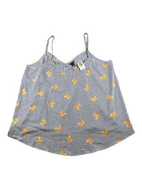 Torrid Orange Citrus Fruit Pinstripe cottagecore Tank Top Size 3X